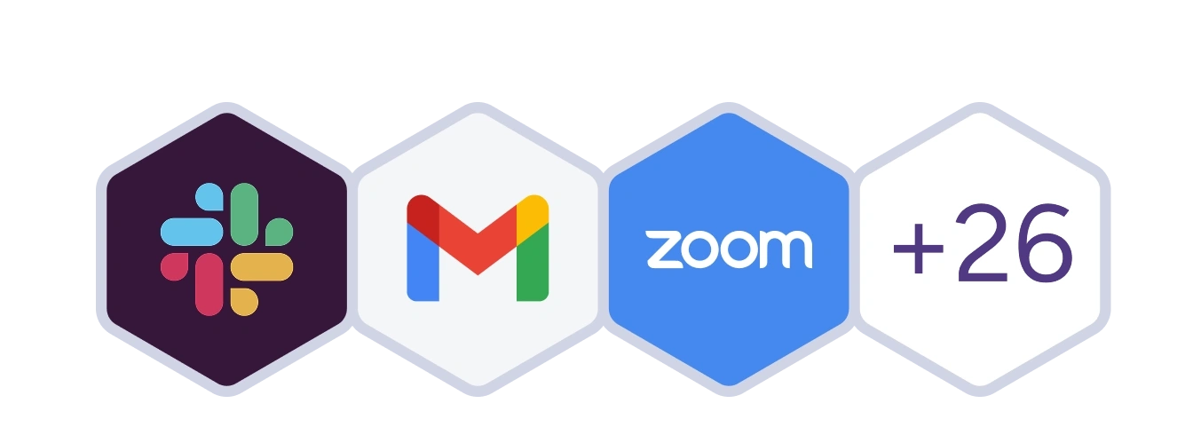 Slack, Gmail, Zoom and 26 more integrations