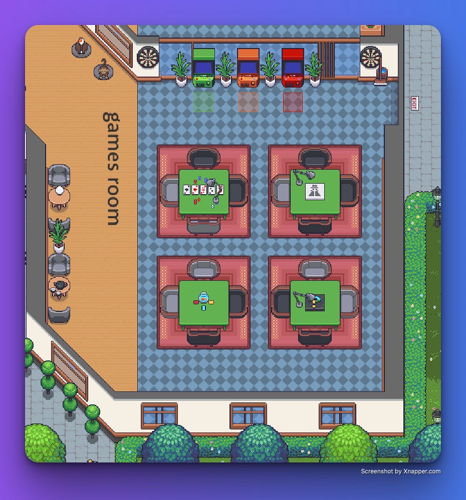 The Social Den inside the Campus virtual venue